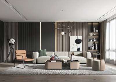 现代家居客厅3D模型下载